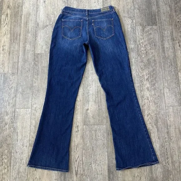Levi's BOLD CURVE BOOT CUT Sz 10/30 Long Blue Mid Rise Jeans Denim Pants 28X33.5 - Picture 2 of 13